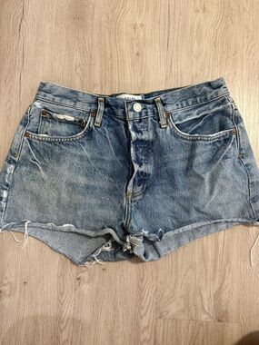 Agolde Classic Blue Denim Cutoff Shorts
